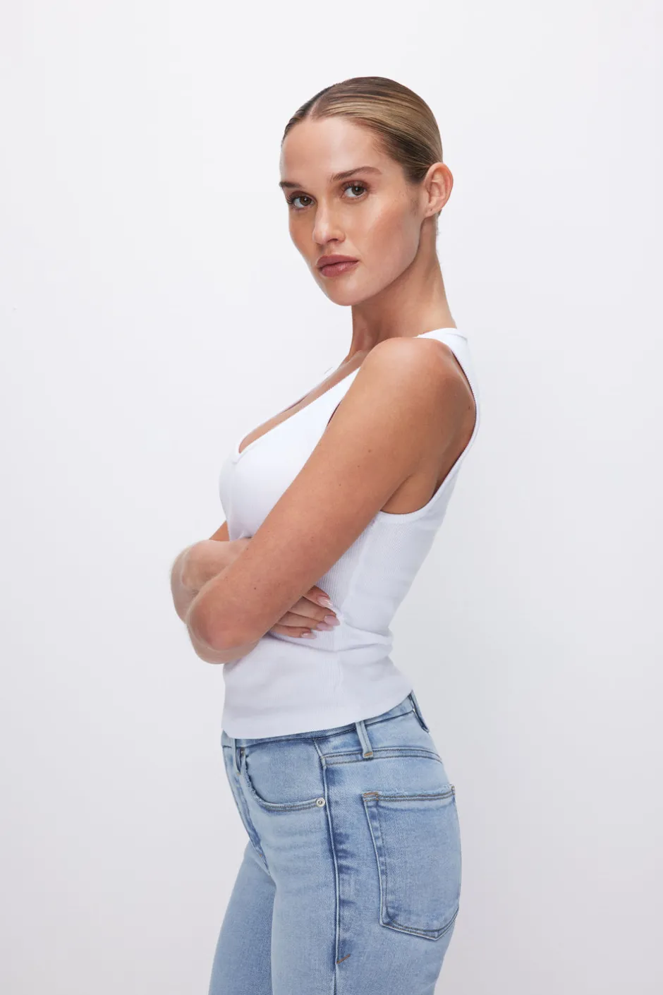 Good American Tops | Tees & Tanks<MICRO RIB TANK TOP White001