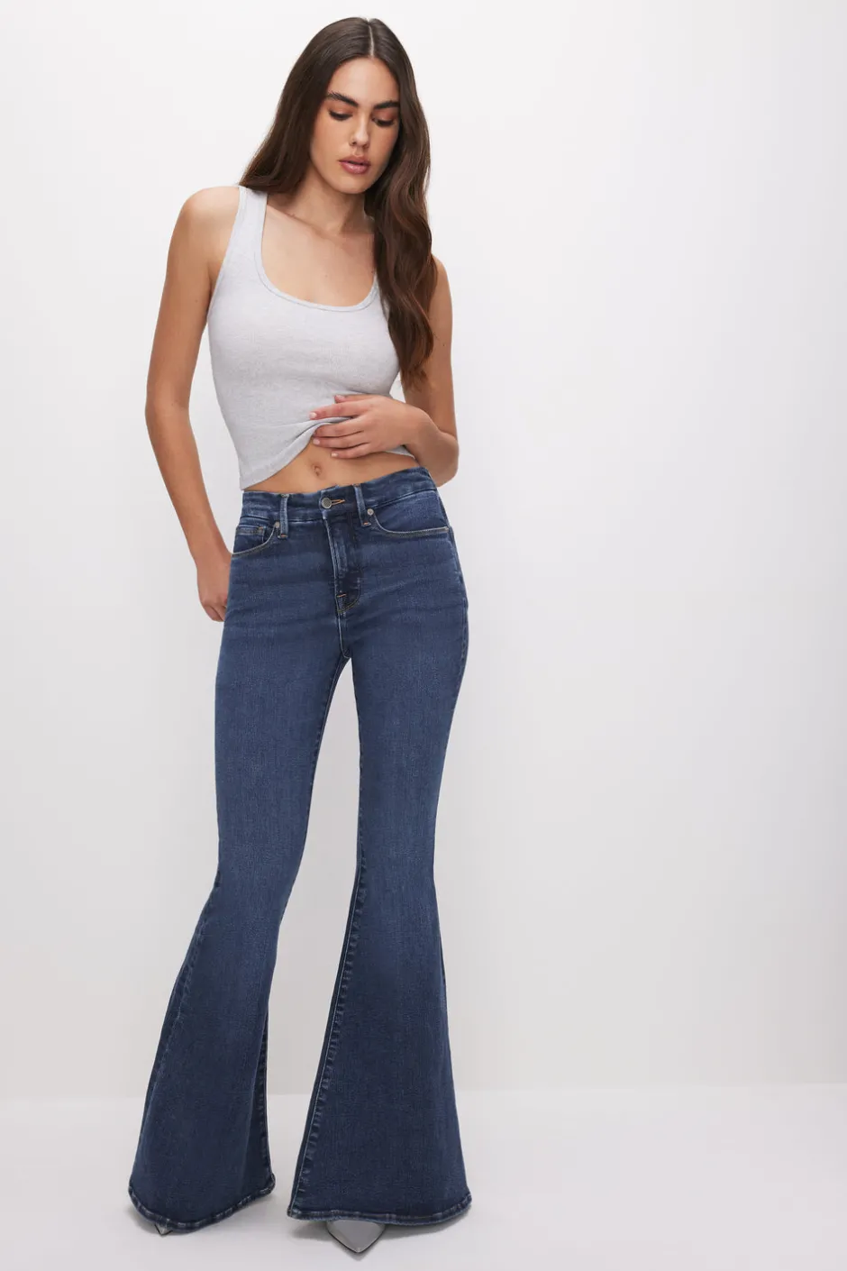 Good American Tops | Tees & Tanks<MICRO RIB TANK TOP Heather grey001