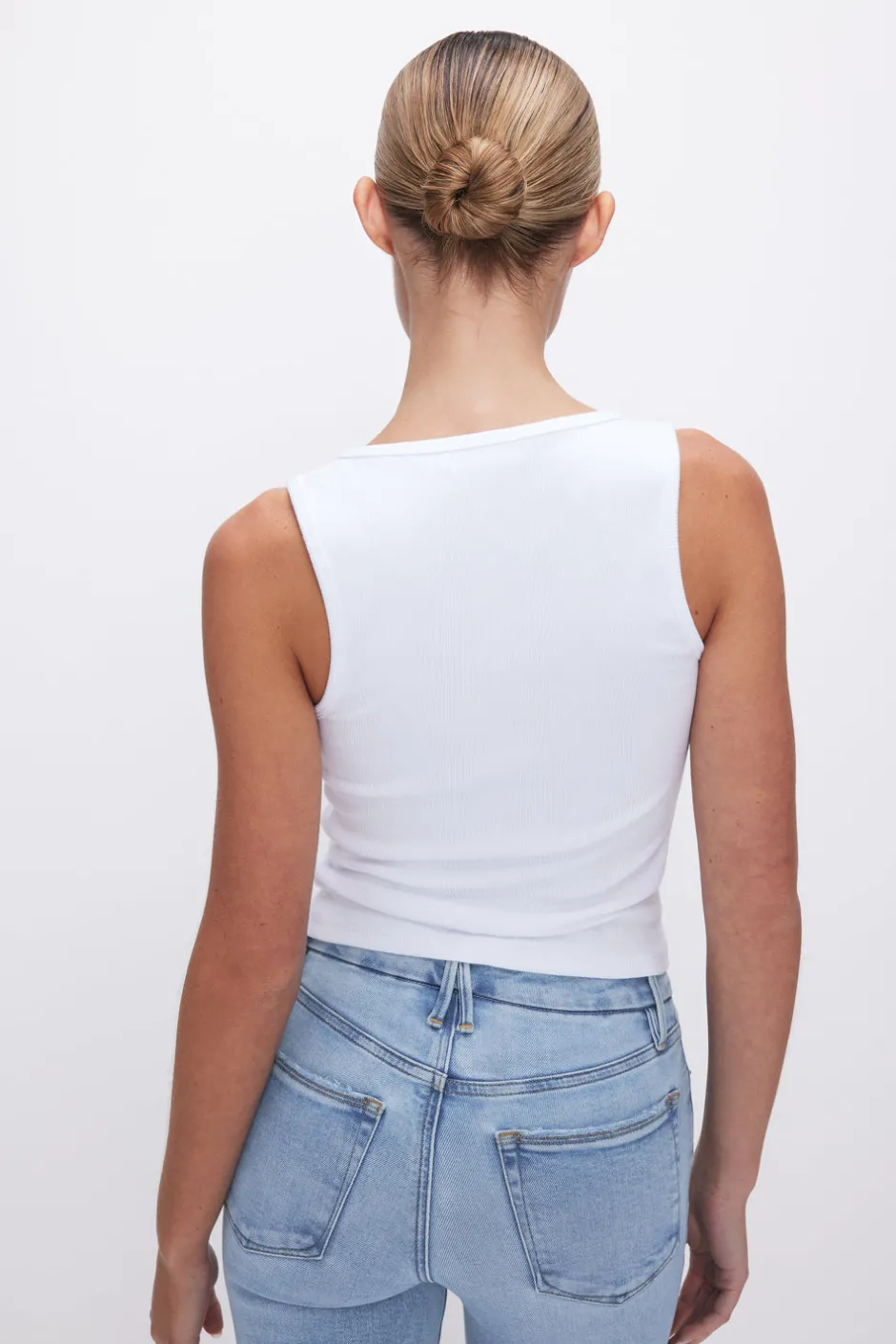 Good American Tops | Tees & Tanks<MICRO RIB TANK TOP White001