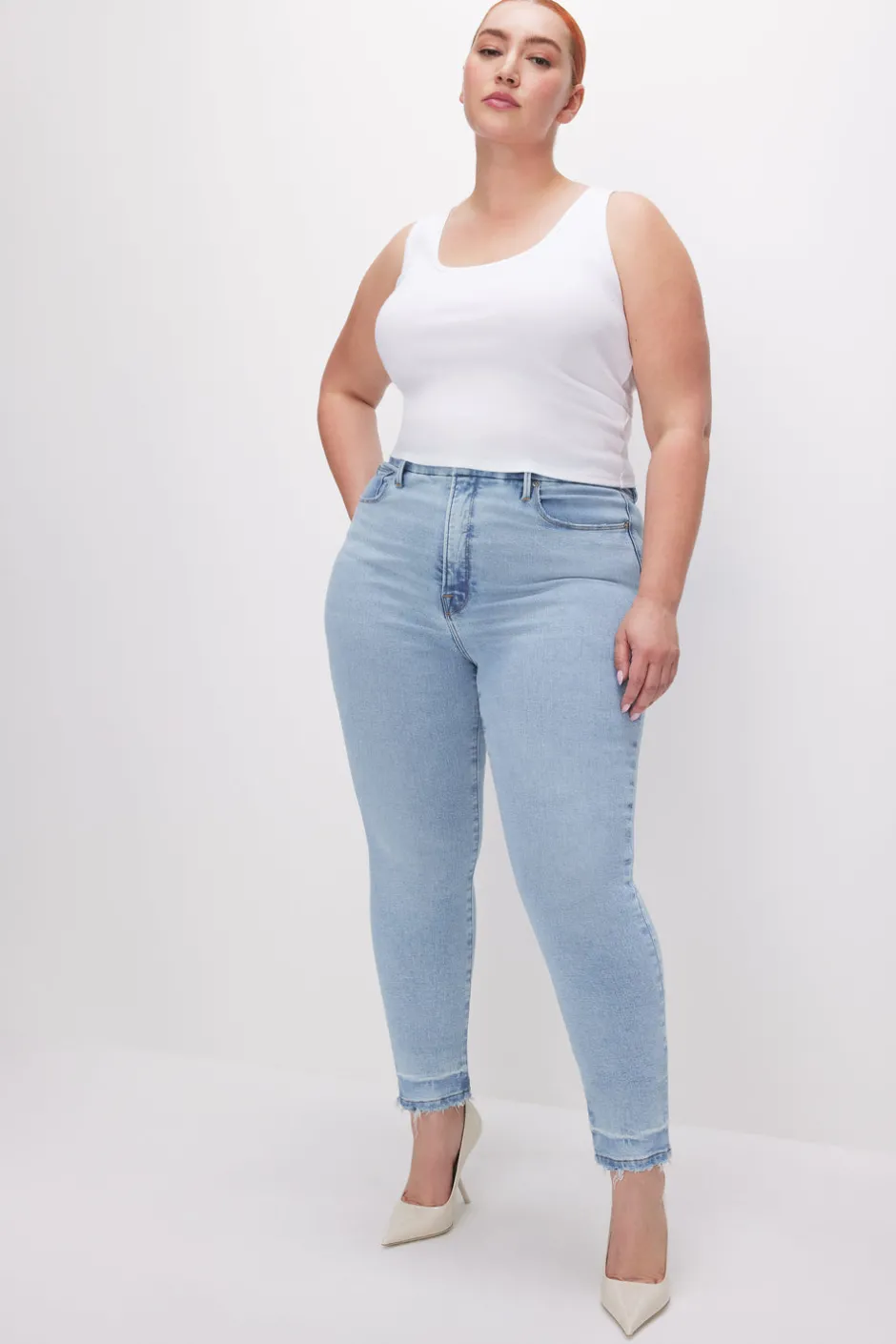 Good American Tops | Tees & Tanks<MICRO RIB TANK TOP White001