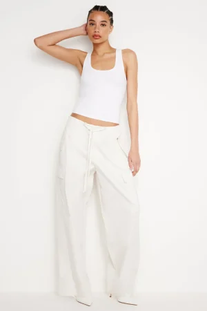 Good American Pants<PARACHUTE PANTS Cloud white001