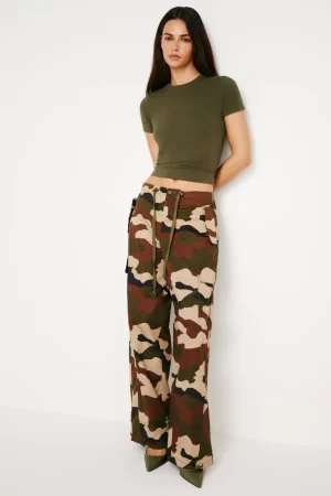 Good American Pants<PARACHUTE PANTS Fatigue greenc amo01
