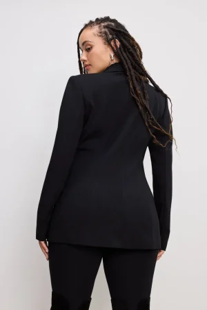Good American Outerwear | Blazers<PONTE DOUBLE BREASTED BLAZER Black001