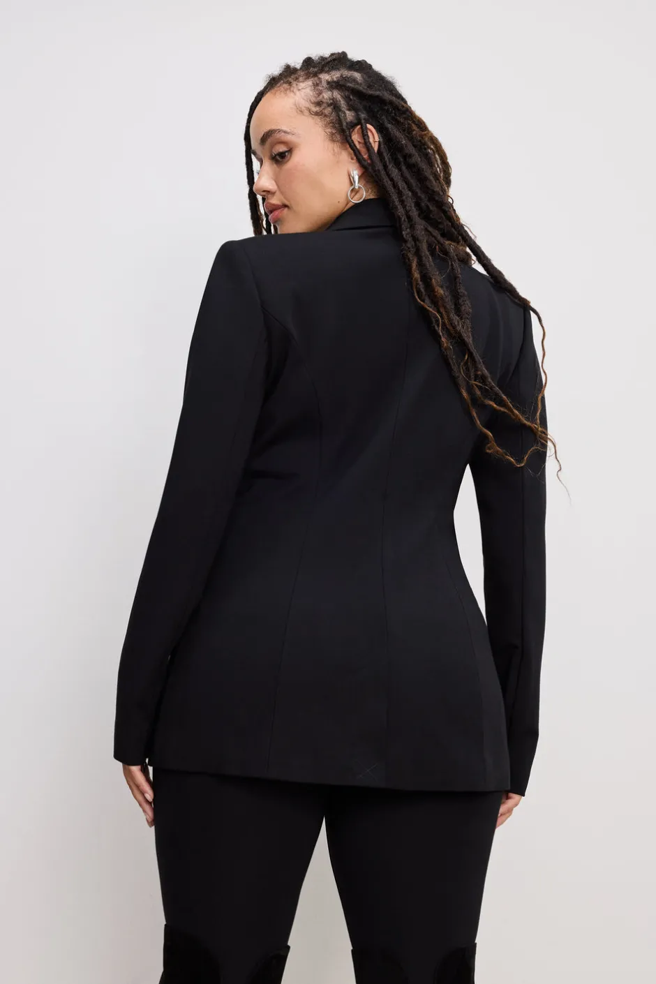 Good American Outerwear | Blazers<PONTE DOUBLE BREASTED BLAZER Black001