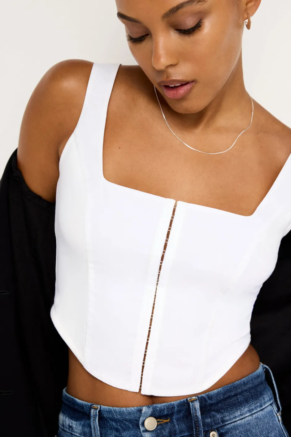 Good American Tops<POPLIN BUSTIER White001