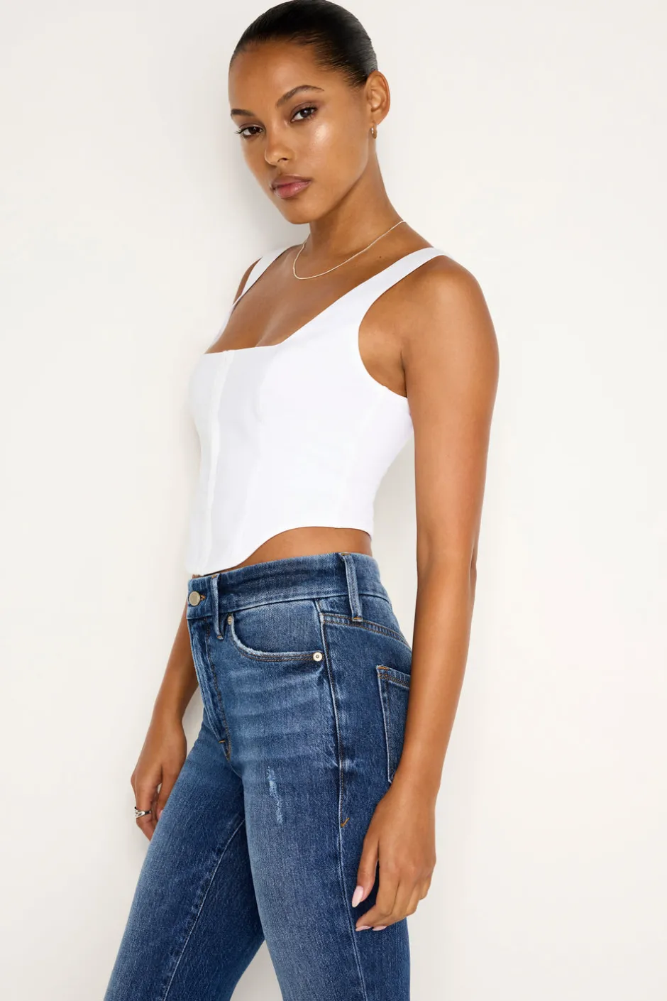 Good American Tops<POPLIN BUSTIER White001