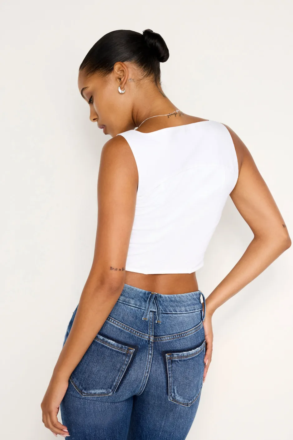 Good American Tops<POPLIN BUSTIER White001