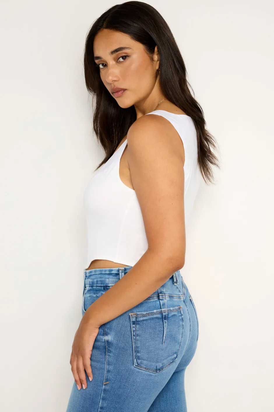 Good American Tops<POPLIN BUSTIER White001