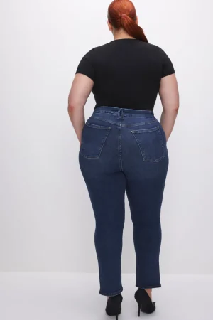Good American Pants<POWER STRETCH PULL-ON STRAIGHT JEANS Indigo491
