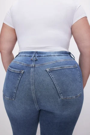 Good American Pants<POWER STRETCH PULL-ON STRAIGHT JEANS Indigo490