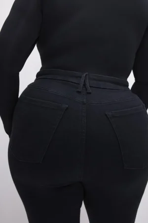 Good American Straight | Pants<POWER STRETCH PULL-ON STRAIGHT JEANS Black001