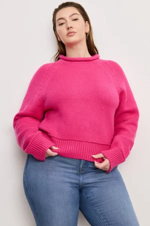 Good American Tops | Sweaters<ROLLNECK KNIT SWEATER Ballerina pink004