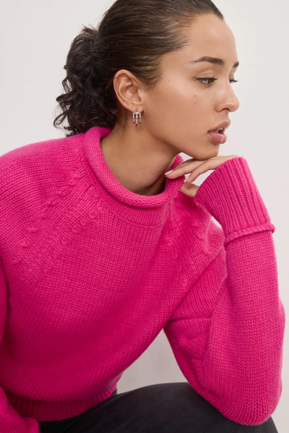 Good American Tops | Sweaters<ROLLNECK KNIT SWEATER Ballerina pink004