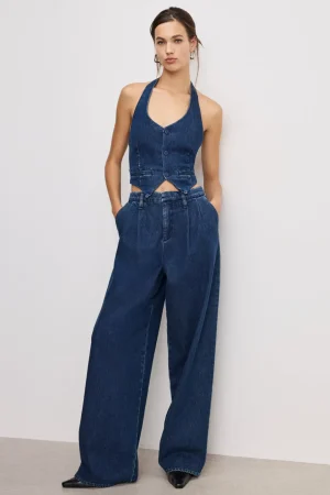 Good American Pants<90S PLEATED DENIM TROUSERS Indigo724