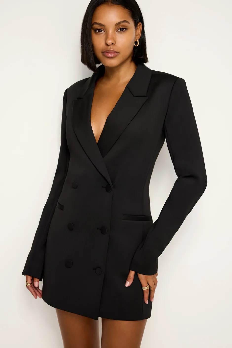 Good American Dresses<SCUBA BLAZER DRESS Black001