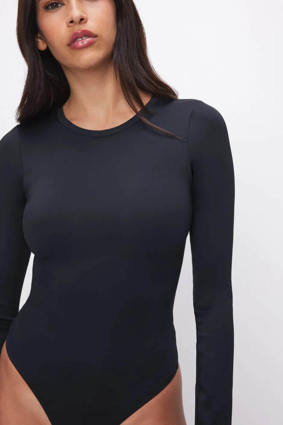 Good American Bodysuits<SCUBA CREWNECK BODYSUIT Black001