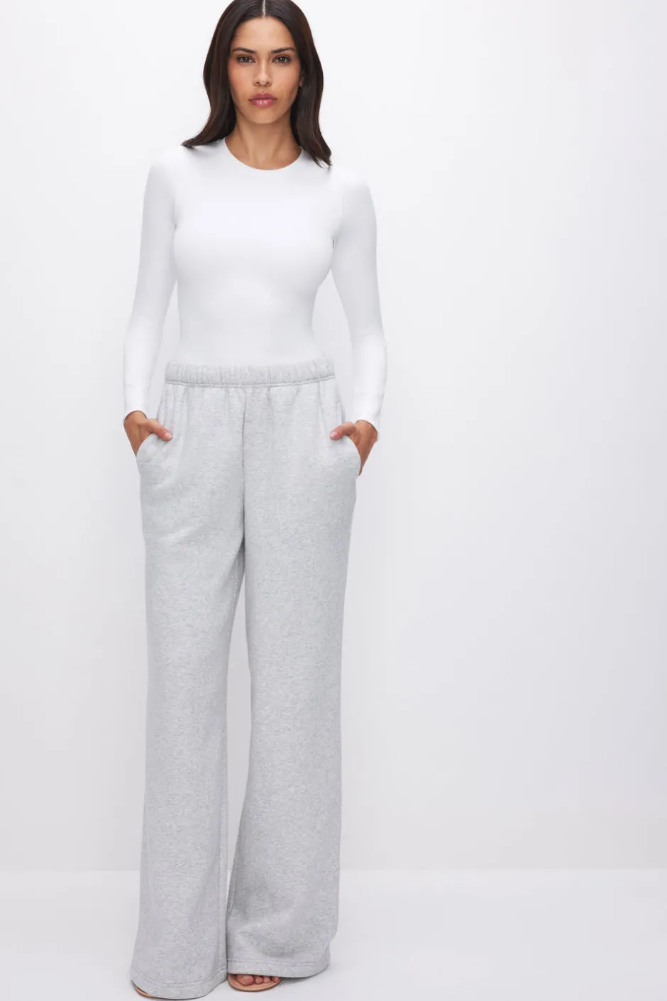 Good American Bodysuits<SCUBA CREWNECK BODYSUIT White001