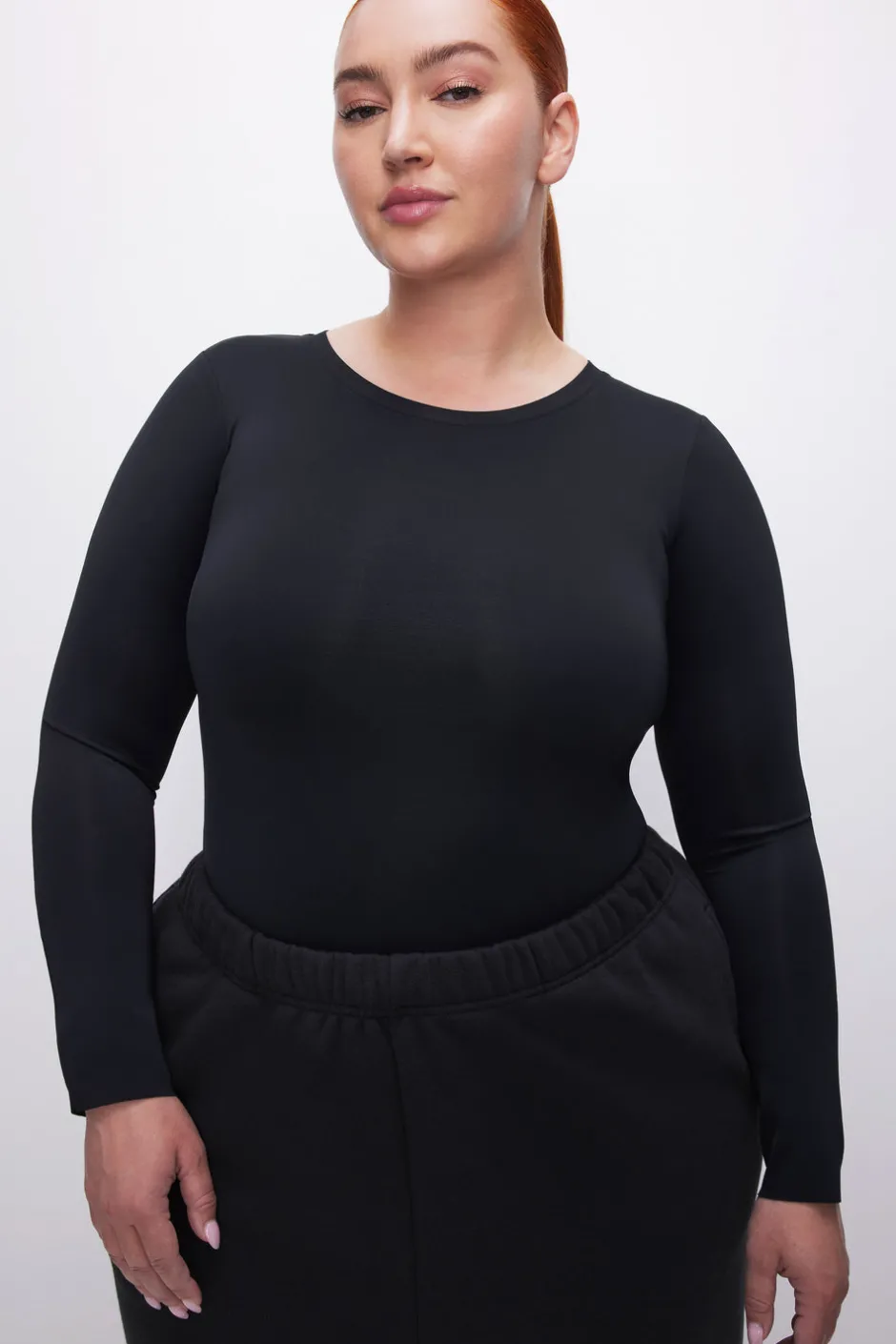 Good American Bodysuits<SCUBA CREWNECK BODYSUIT Black001