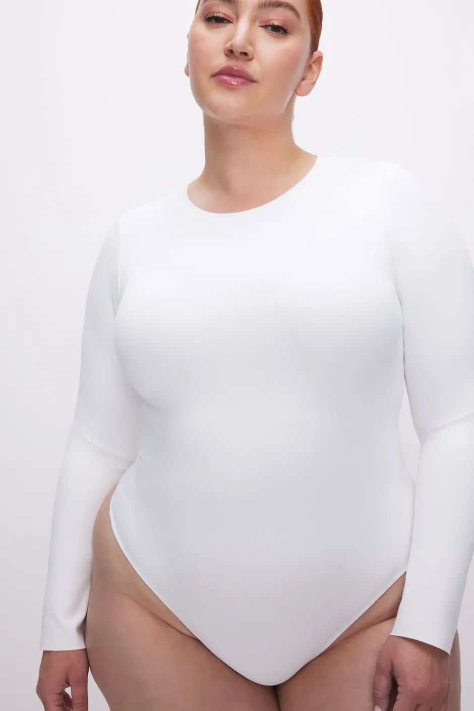 Good American Bodysuits<SCUBA CREWNECK BODYSUIT White001