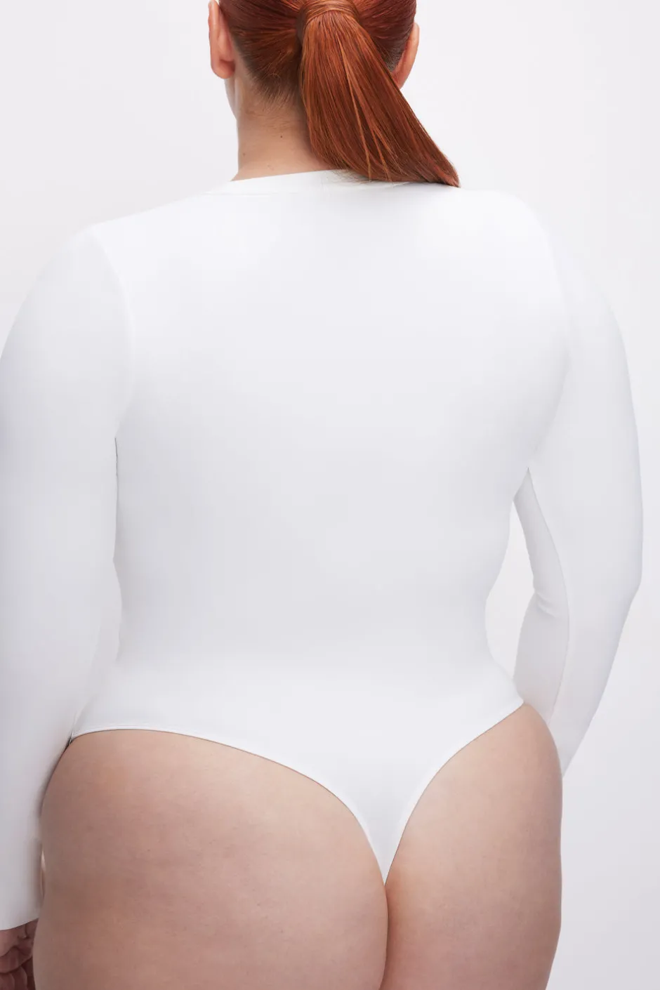 Good American Bodysuits<SCUBA CREWNECK BODYSUIT White001