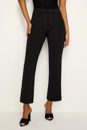 Good American Pants<SCUBA CROPPED STRAIGHT TROUSERS Black001