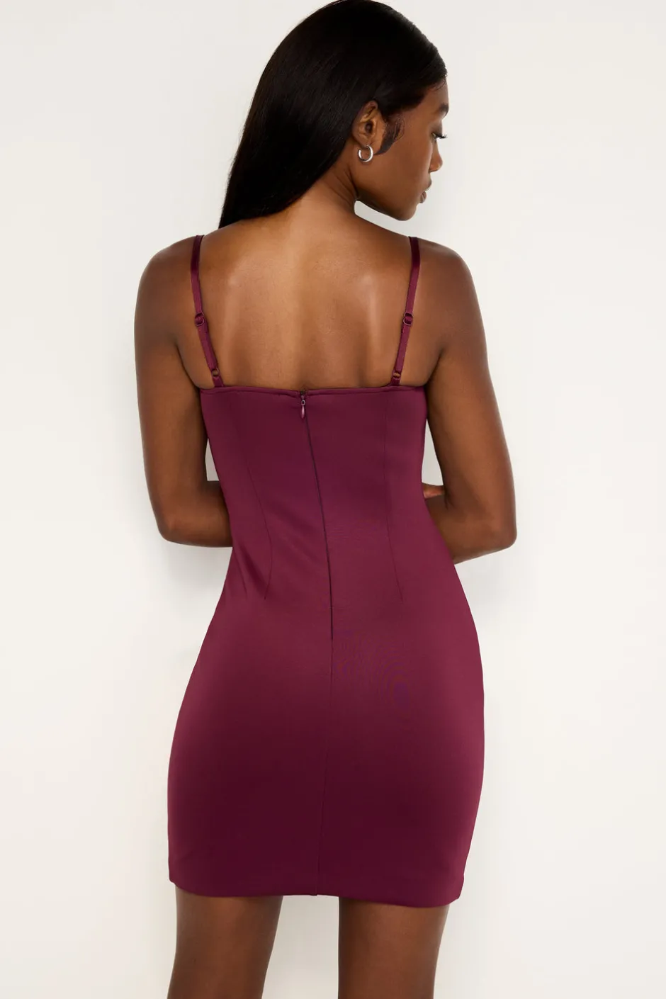 Good American Dresses<SCUBA SCOOP CAMI DRESS Oxblood002