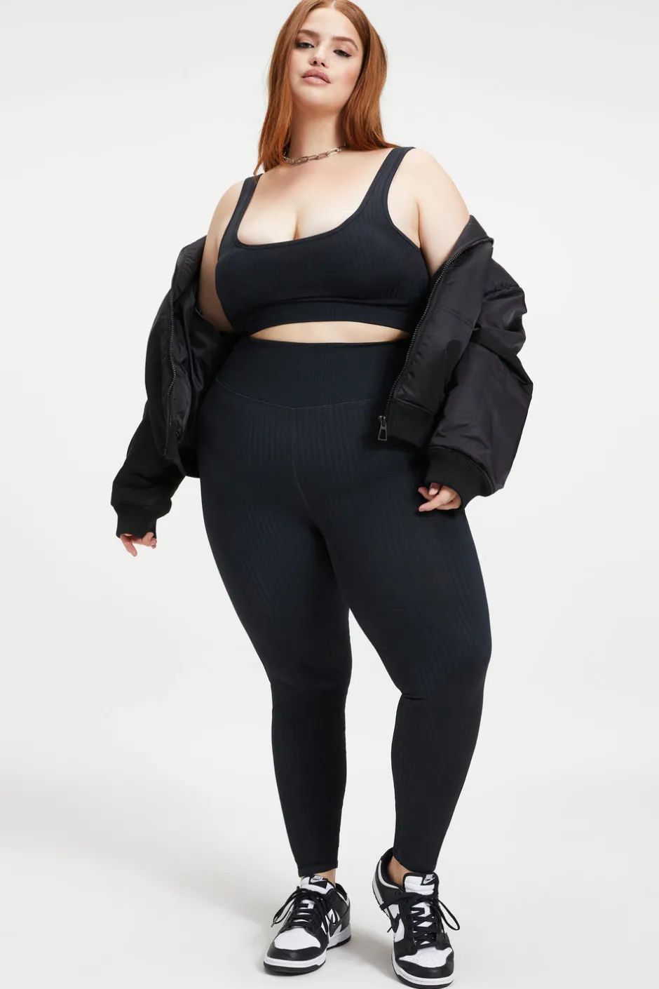 Good American Tops<SHINE RIBBED BRALETTE Black001