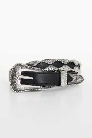 Good American Belts<SKINNY WESTERN BELT Black001