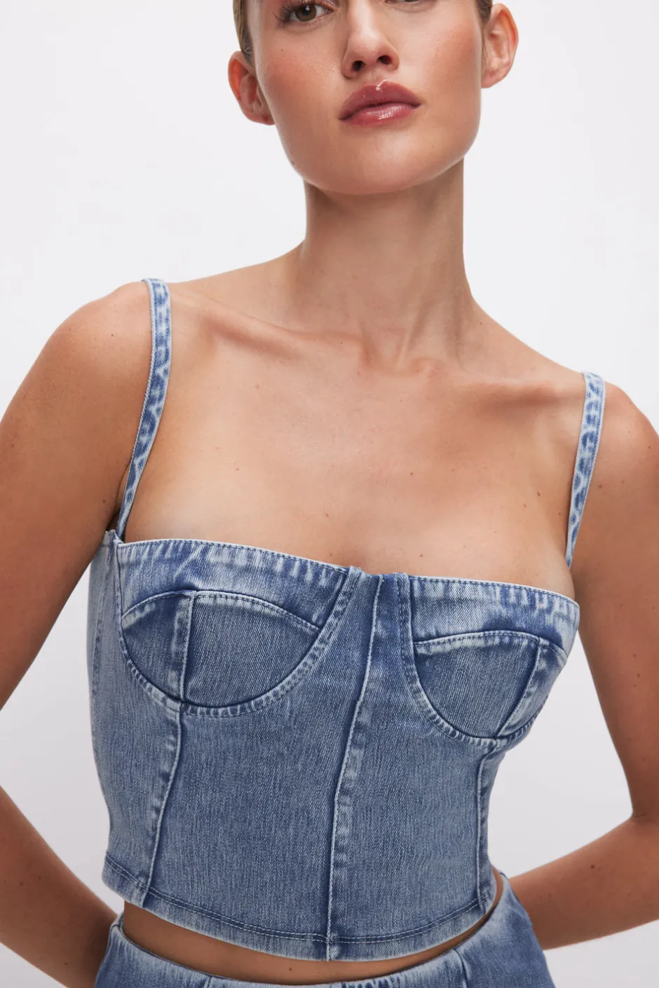 Good American Tops<SOFT SCULPT BUSTIER Indigo595