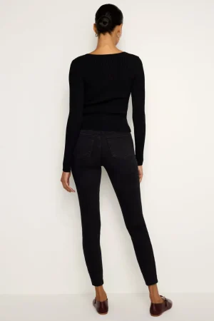Good American Skinny | Mid-Rise<SOFT-TECH GOOD LEGS SKINNY CROPPED JEANS Black337