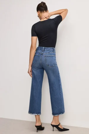 Good American Relaxed | High-Rise<SOFT-TECH GOOD WAIST CROPPED PALAZZO JEANS Indigo737