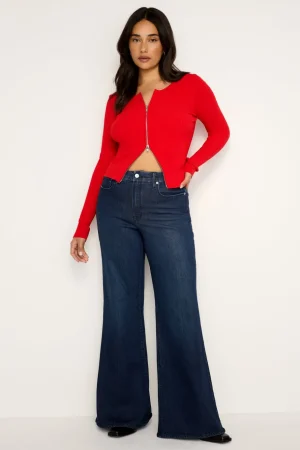 Good American Wide Leg<SOFT-TECH GOOD WAIST PALAZZO JEANS Indigo501