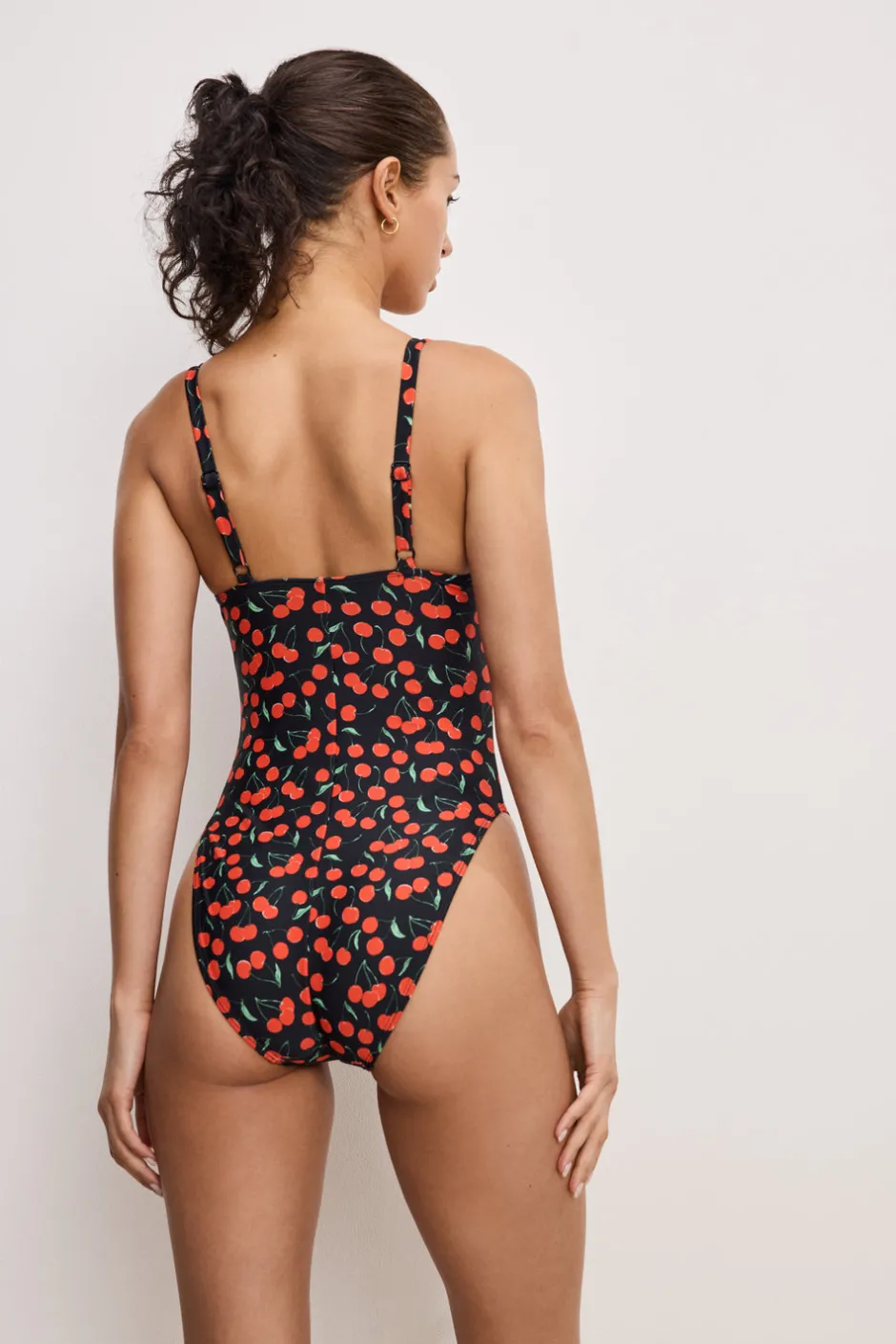 Good American Swim<SQUARE NECK SWIMSUIT Black cherries003