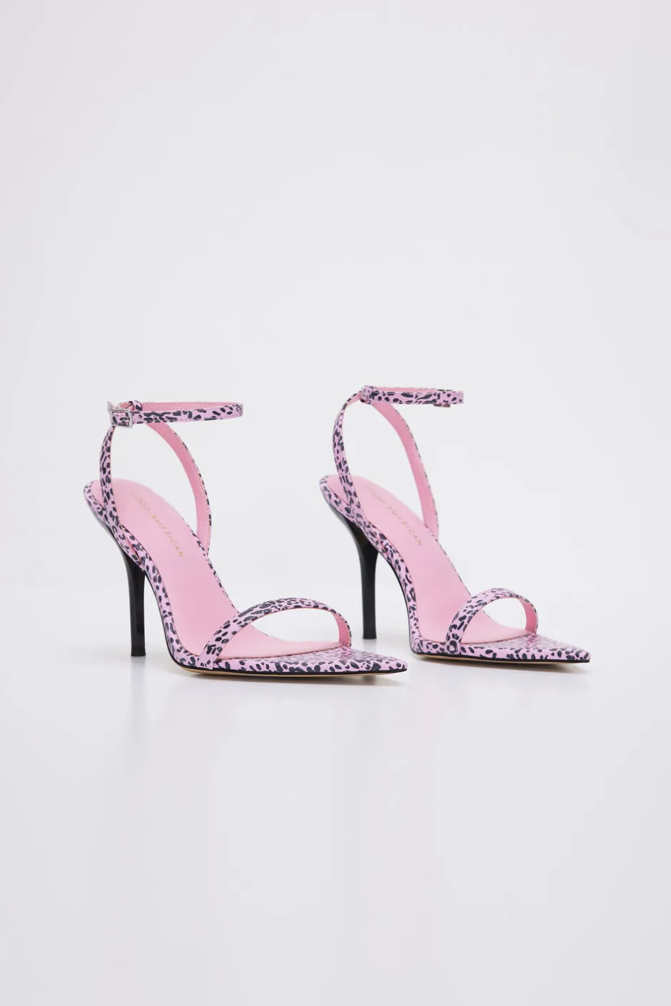Good American Shoes<STRAPPY HEELS Pink leopard004