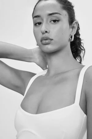 Good American Bodysuits<SWEETHEART SCUBA TANK BODYSUIT White001