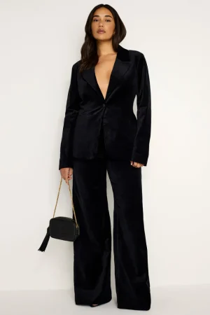 Good American Relaxed | Wide Leg<VELVET GOOD SKATE TROUSERS Black001