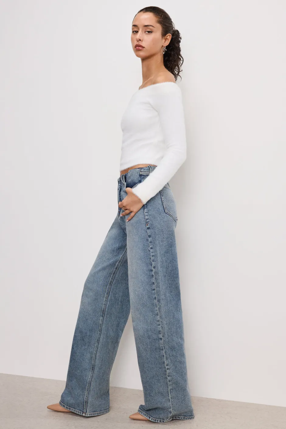 Good American Wide Leg<WIDE LEG PULL-ON JEANS Indigo825