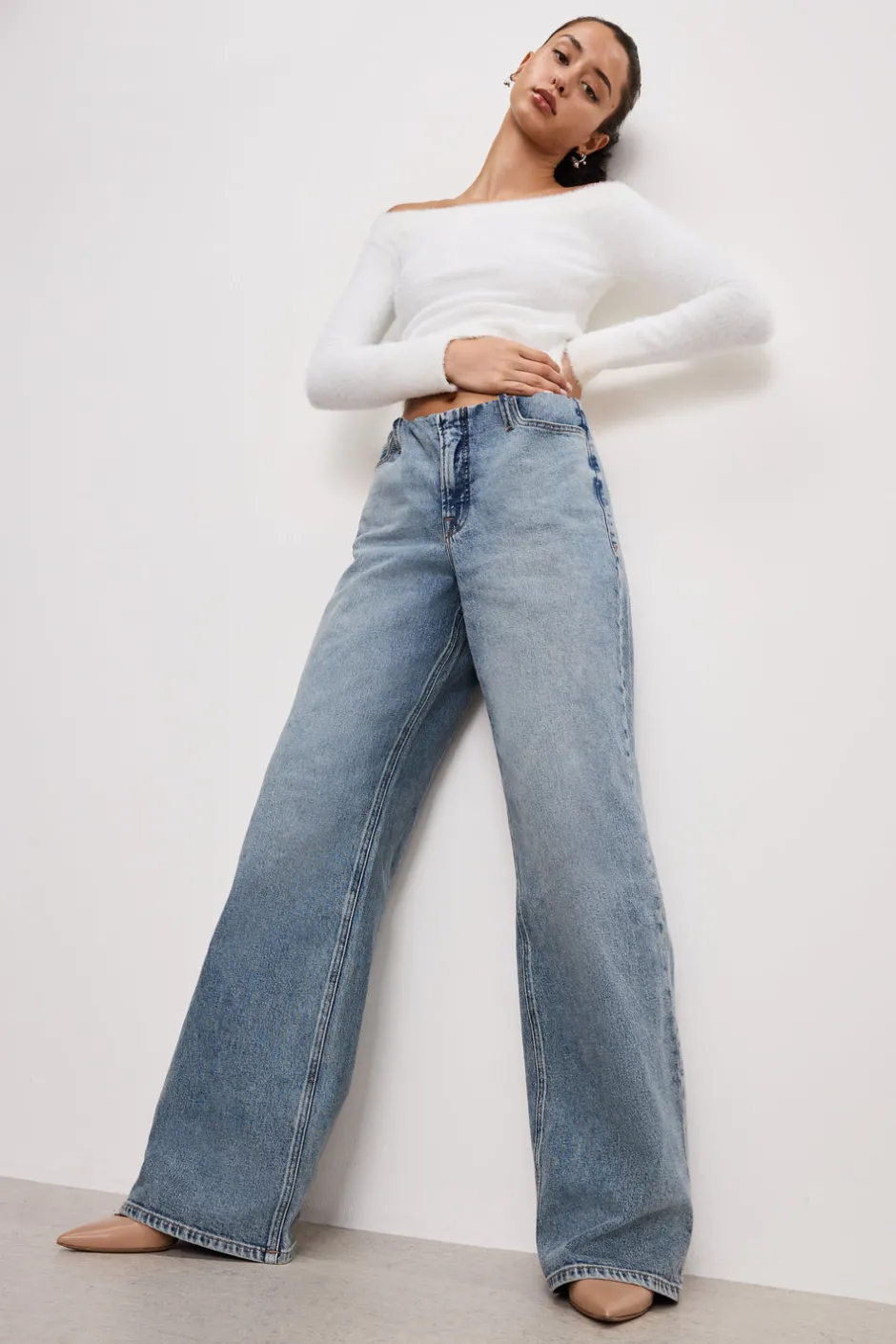Good American Wide Leg<WIDE LEG PULL-ON JEANS Indigo825