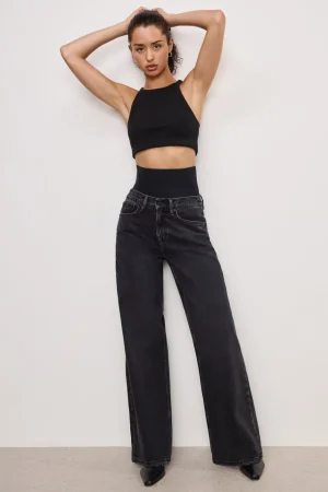 Good American Relaxed | Wide Leg<WIDE LEG SOLUTION JEANS Black377