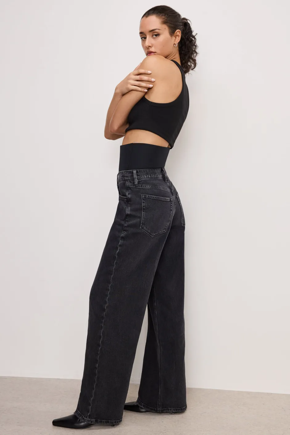 Good American Relaxed | Wide Leg<WIDE LEG SOLUTION JEANS Black377