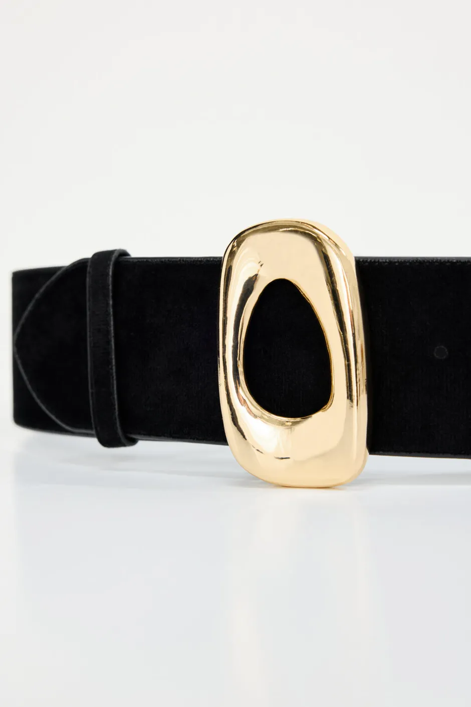 Good American Belts<WIDE OVAL BUCKLE BELT Black001